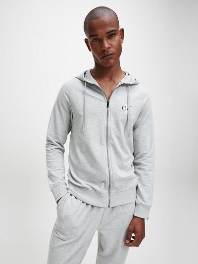 Calvin Klein Ruhák HU078736 | Calvin Klein CK One Lounge Zip Up Férfi Kapucnis Pulóver Szürke